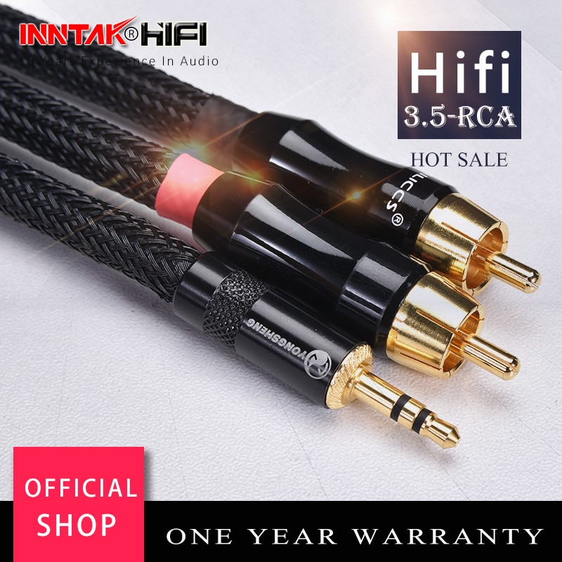 HIFI 4N-OFC 3.5mm-2 RCA  ̺, 0.5m 1m 1.5m 2..